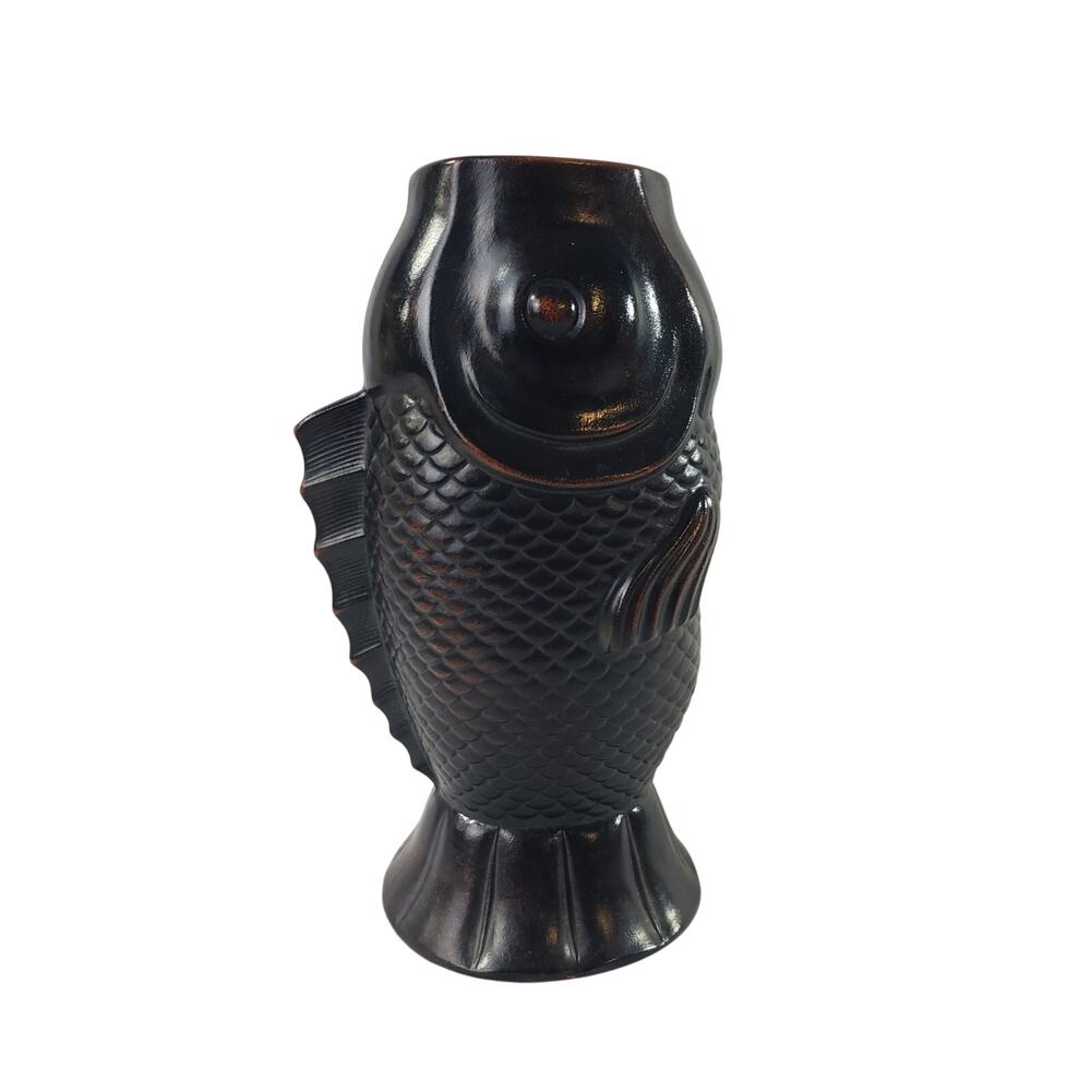 Vintage Fitz and Floyd Ceramic Vernissage Koi Fish Form Vase Japan